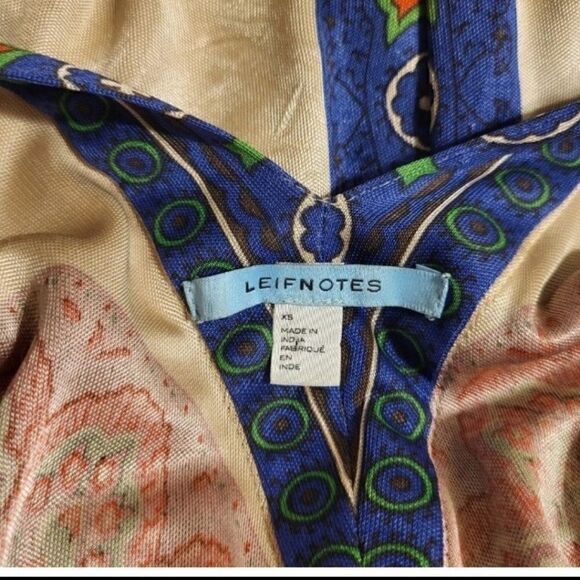 NWT Leifnotes for Anthropologie Paisley Sleeveless Swing Dress Sz. XS ret $145 - Picture 6 of 7